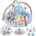 Baby Gym Play Mat Activity Mat with 5 Detachable Toys, round Tummy Time Play Mat for Newborns & Infants 0–12 Months