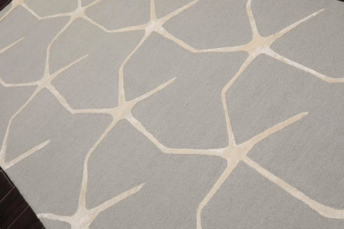 5' x8' Hand Tufted Hand Made 100% Wool Designer Modern & Contemporary  Oriental Area Rug Gray,Ivory Color