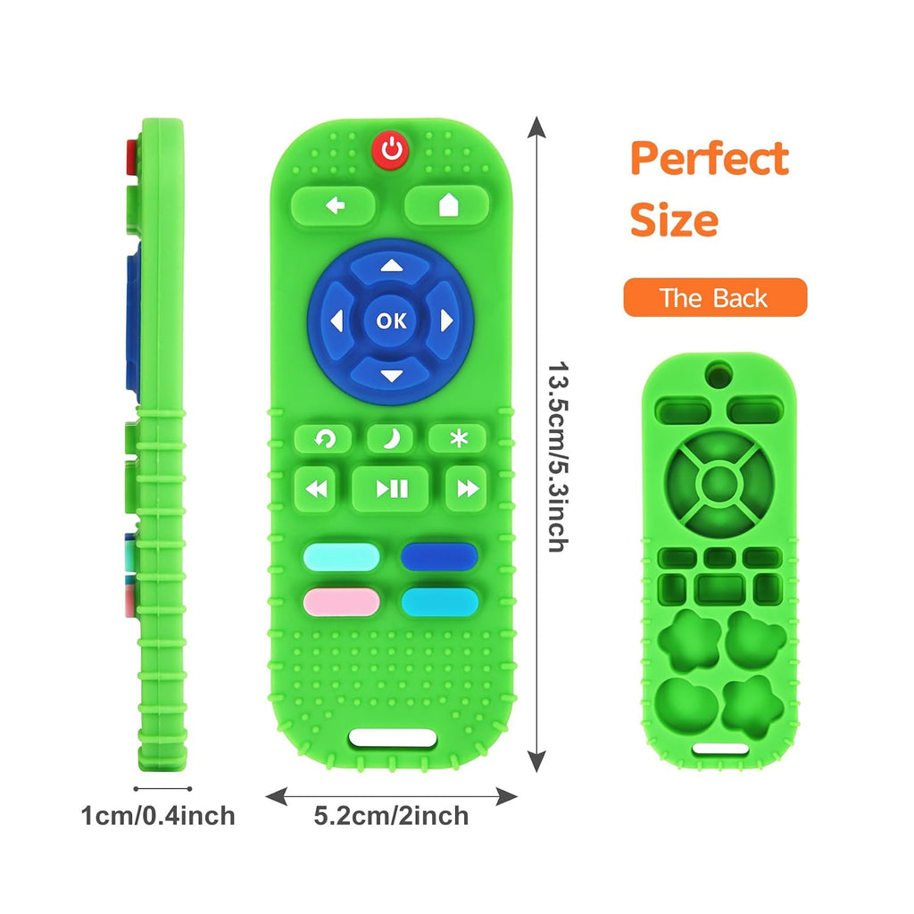 2-Pack Silicone Teethers for Babies 0-6 & 6-12 Months, Sensory Chew Toys & Remote Control Toys for Infants & Toddlers