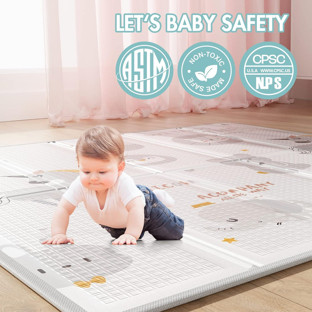 Baby Playpen with Mat, 59X59 in Playpen for Babies and Toddlers, Play Pen for Kids, Play Yard for Infants with Gate