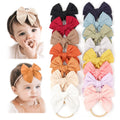 Baby Girl Bows and Headbands, Stretchy Nylon Hairbands Hair Bows for Newborns, Infants, Toddlers - Handmade Baby Hair Accessories for Girls