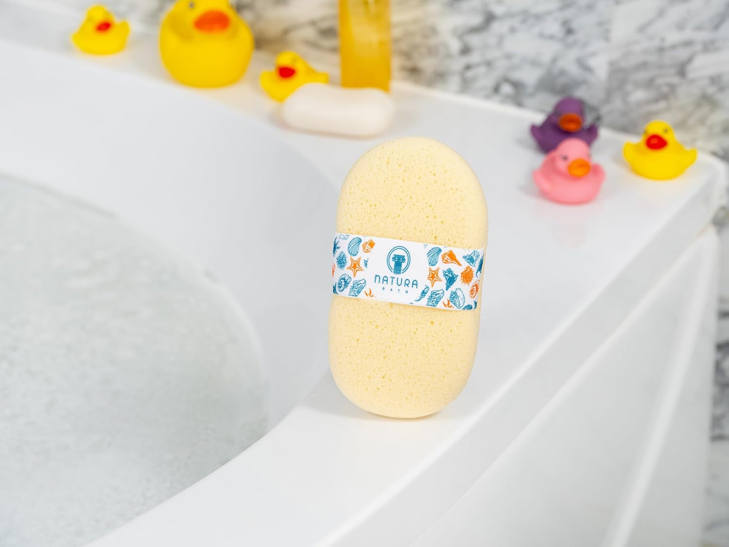 Hypoallergenic Natural Baby Sponge & Wash Cloth Set for Bath — Ultra-Soft, Gentle, Safe for Newborns, Infants & Sensitive Skin