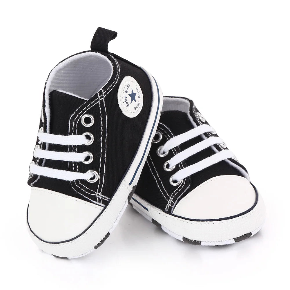 High Quality Multi Color Spring and Autumn Baby High-Top Canvas Shoes for Boys and Girls Infants Casual Walking Toddler Shoes