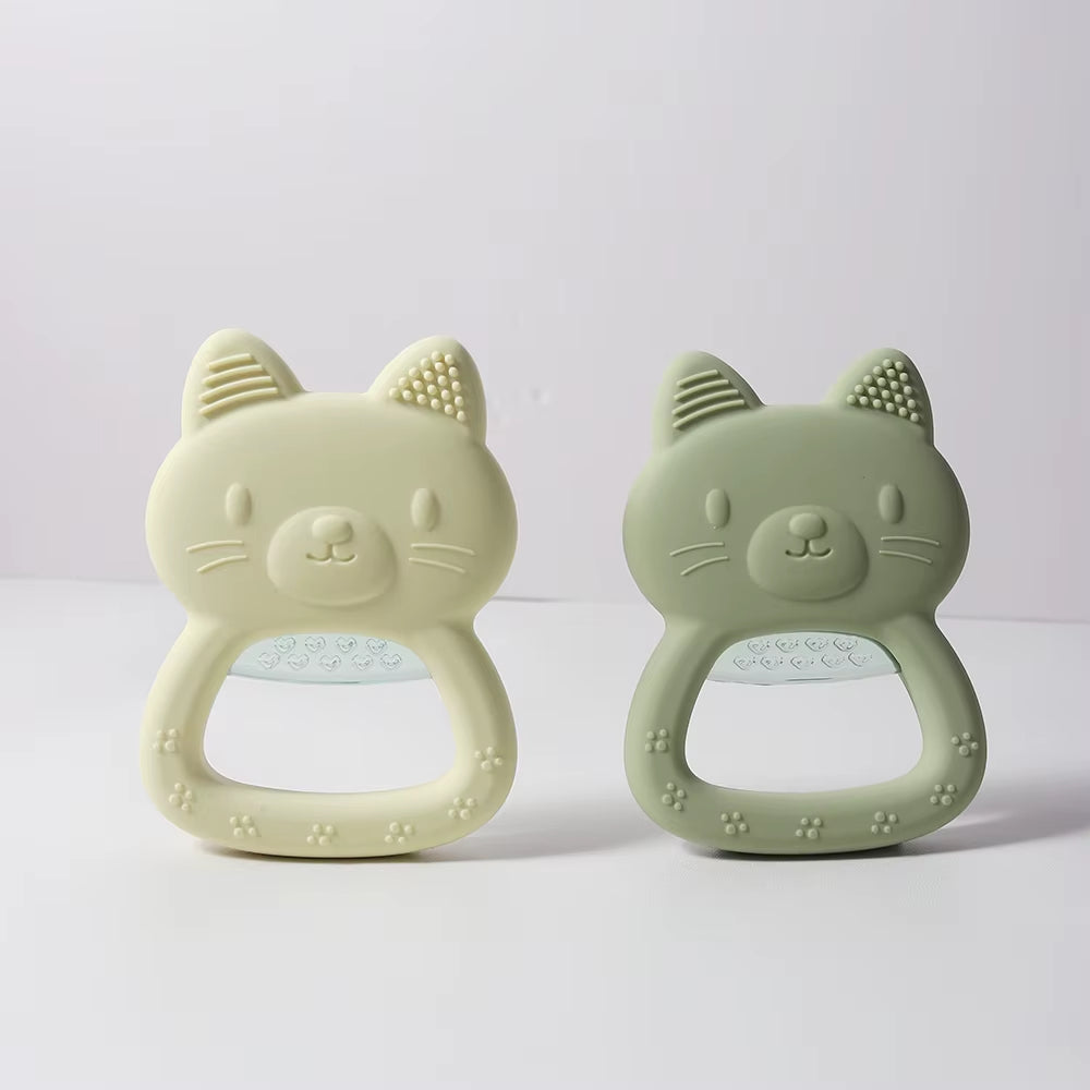 Water Filled Baby Teether –Cat Shape Silicone Teething Toy for Infants, Can Be Cooled in Fridge or Warm