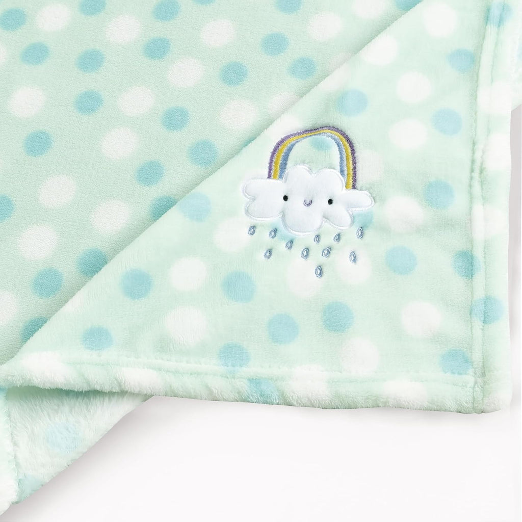30"X40" Lightweight Fuzzy Fluffy Warm Plush Baby Blanket for Infant Toddler Newborn Unisex Crib Cot Stroller - Green Rainbow Unisex