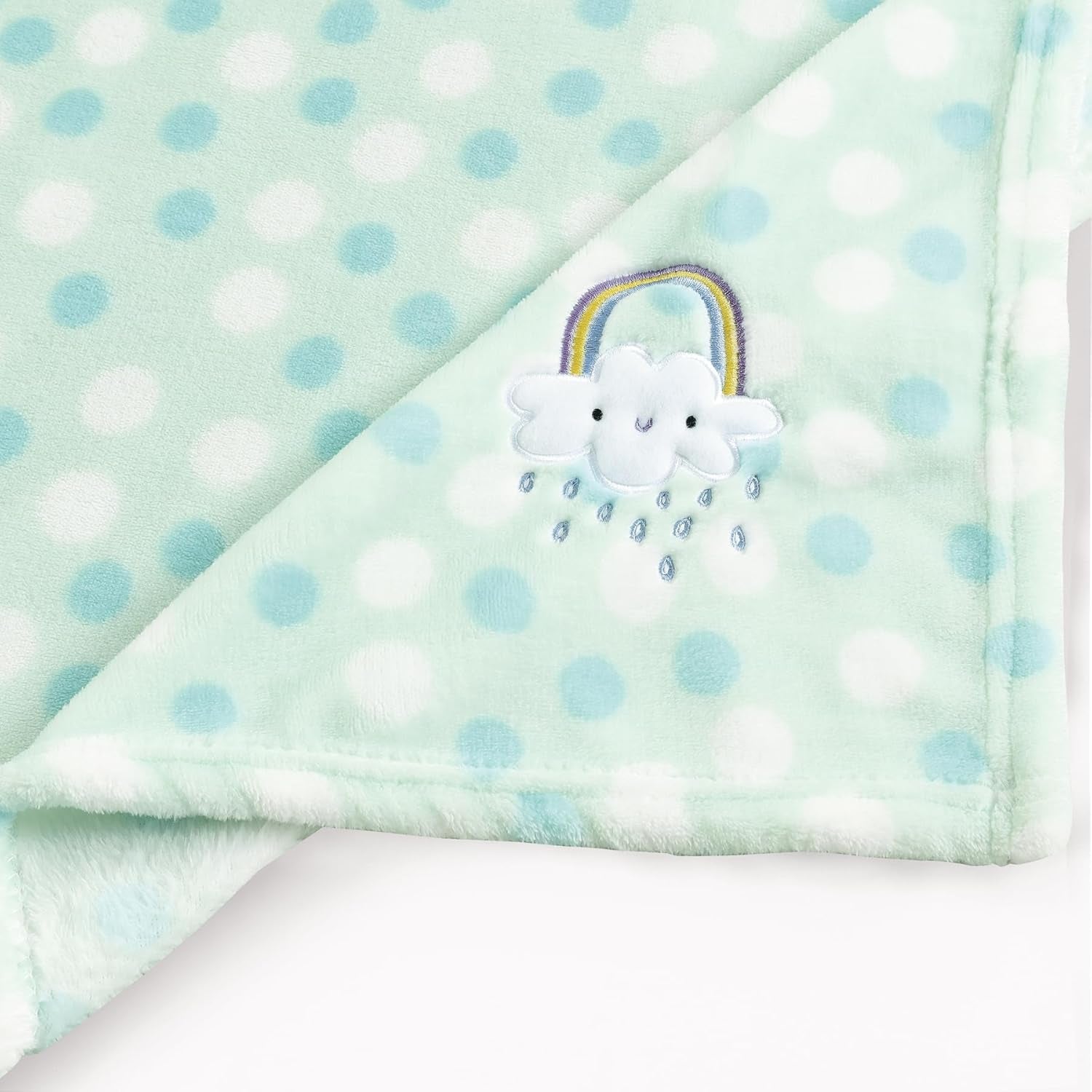 30"X40" Lightweight Fuzzy Fluffy Warm Plush Baby Blanket for Infant Toddler Newborn Unisex Crib Cot Stroller - Green Rainbow Unisex