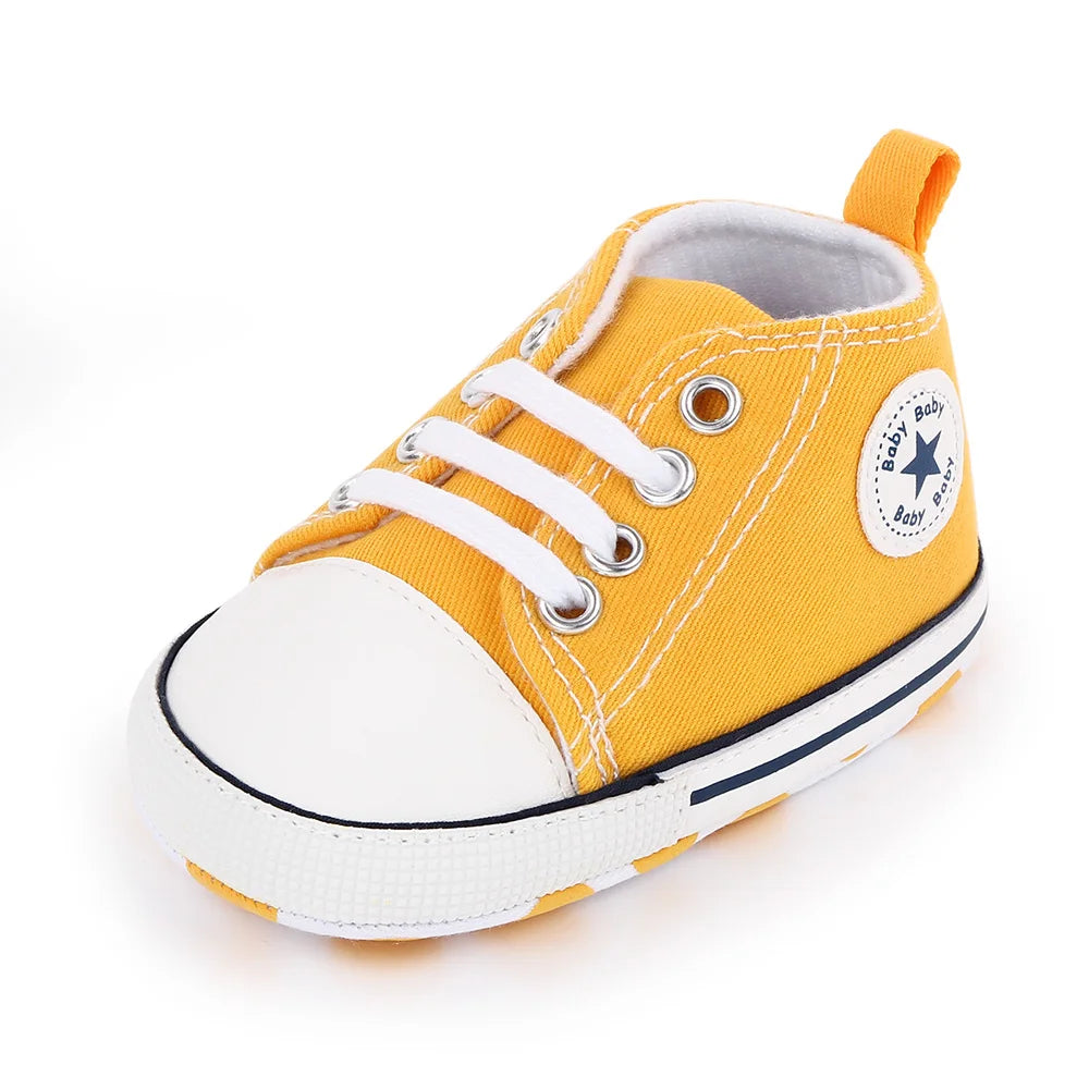 High Quality Multi Color Spring and Autumn Baby High-Top Canvas Shoes for Boys and Girls Infants Casual Walking Toddler Shoes