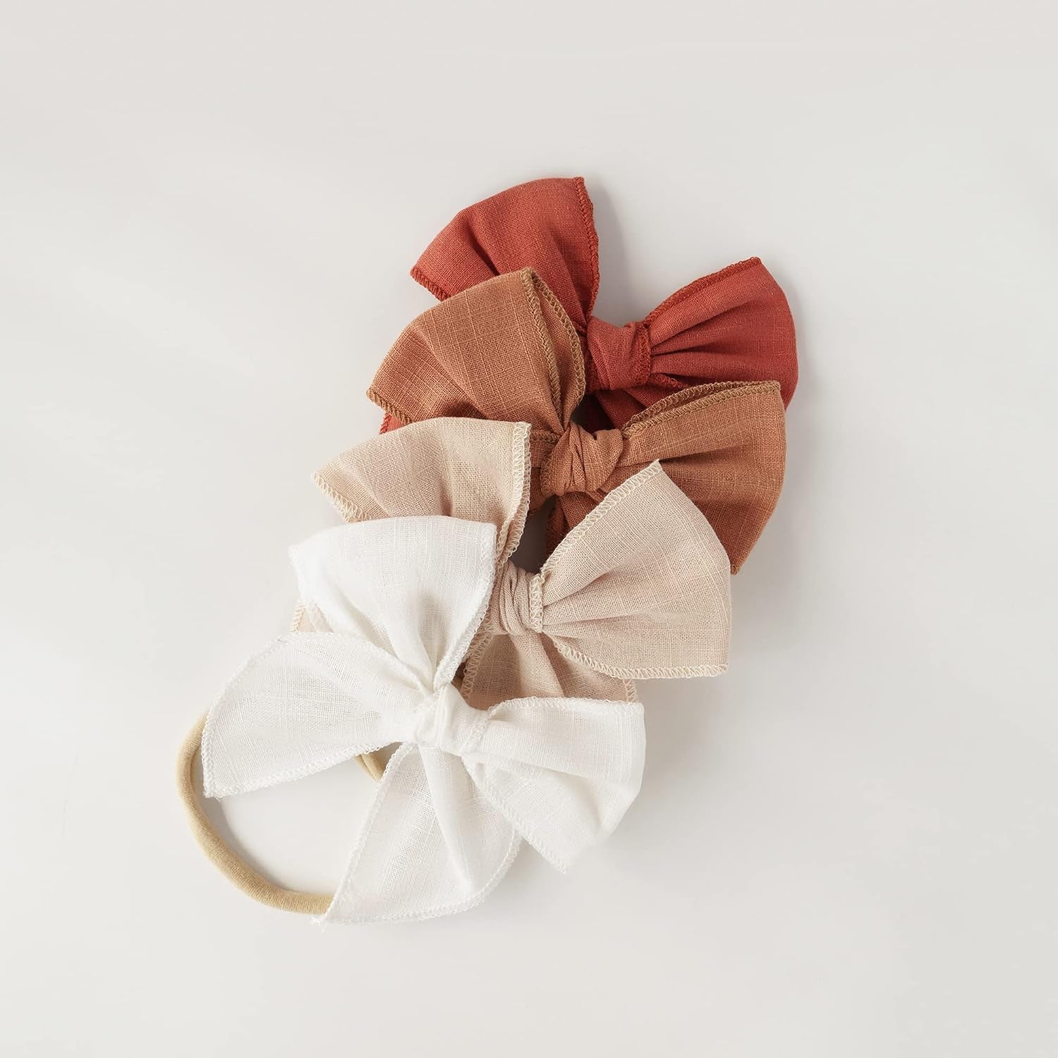 Baby Girl Bows and Headbands, Stretchy Nylon Hairbands Hair Bows for Newborns, Infants, Toddlers - Handmade Baby Hair Accessories for Girls