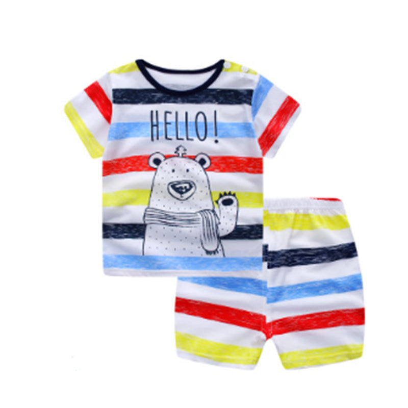 Cartoon Clothing Baby Boy Summer Clothes T-Shirt Baby Girl Casual Clothing Sets