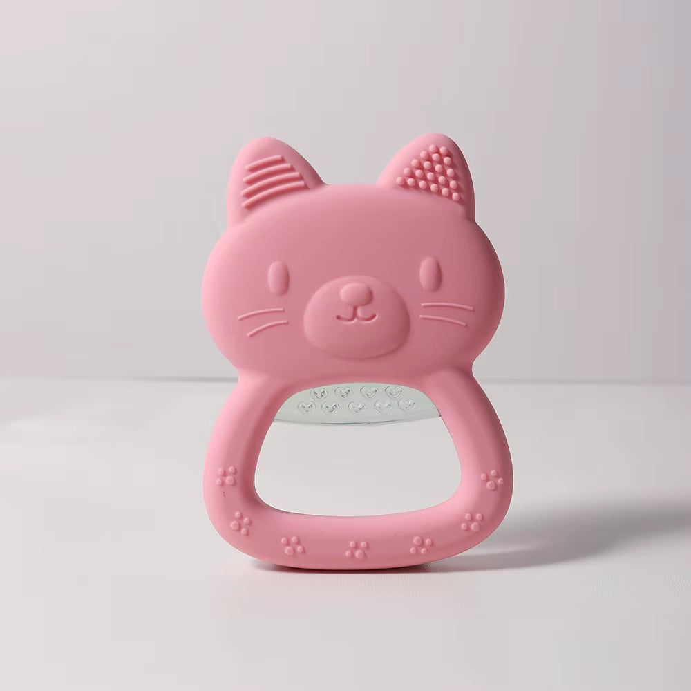 Water Filled Baby Teether –Cat Shape Silicone Teething Toy for Infants, Can Be Cooled in Fridge or Warm