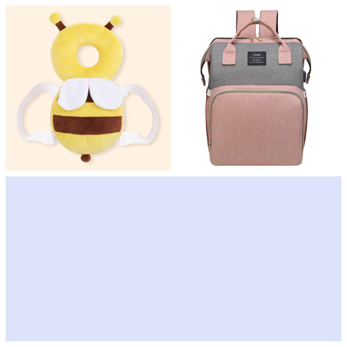 Multifunctional Maternity Diaper Backpack Upgraded with Removable Mosquito Net Large Capacity Foldable Infants Baby Crib Waterproof Nappy Mother Bag for Travel