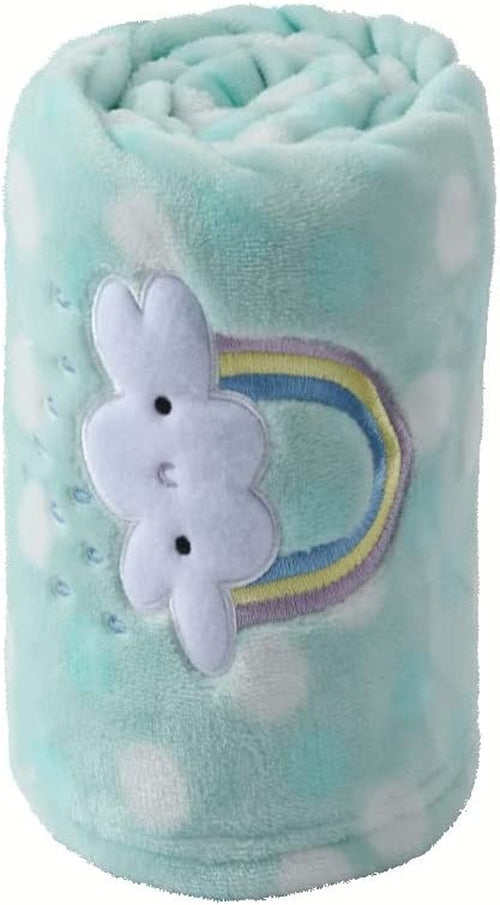 30"X40" Lightweight Fuzzy Fluffy Warm Plush Baby Blanket for Infant Toddler Newborn Unisex Crib Cot Stroller - Green Rainbow Unisex