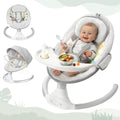 Baby Swing for Infants,  Baby Rocker with Dinner Plate, 5 Swing Speeds, Adapter Battery Operated, Indoor,Outdoor, Grey