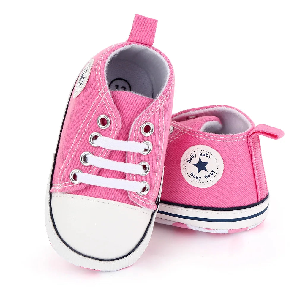 High Quality Multi Color Spring and Autumn Baby High-Top Canvas Shoes for Boys and Girls Infants Casual Walking Toddler Shoes