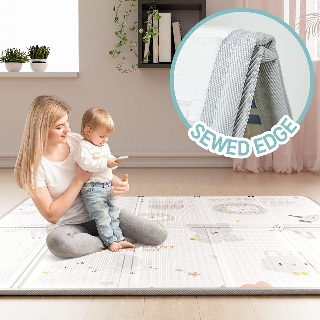 Baby Playpen with Mat, 59X59 in Playpen for Babies and Toddlers, Play Pen for Kids, Play Yard for Infants with Gate