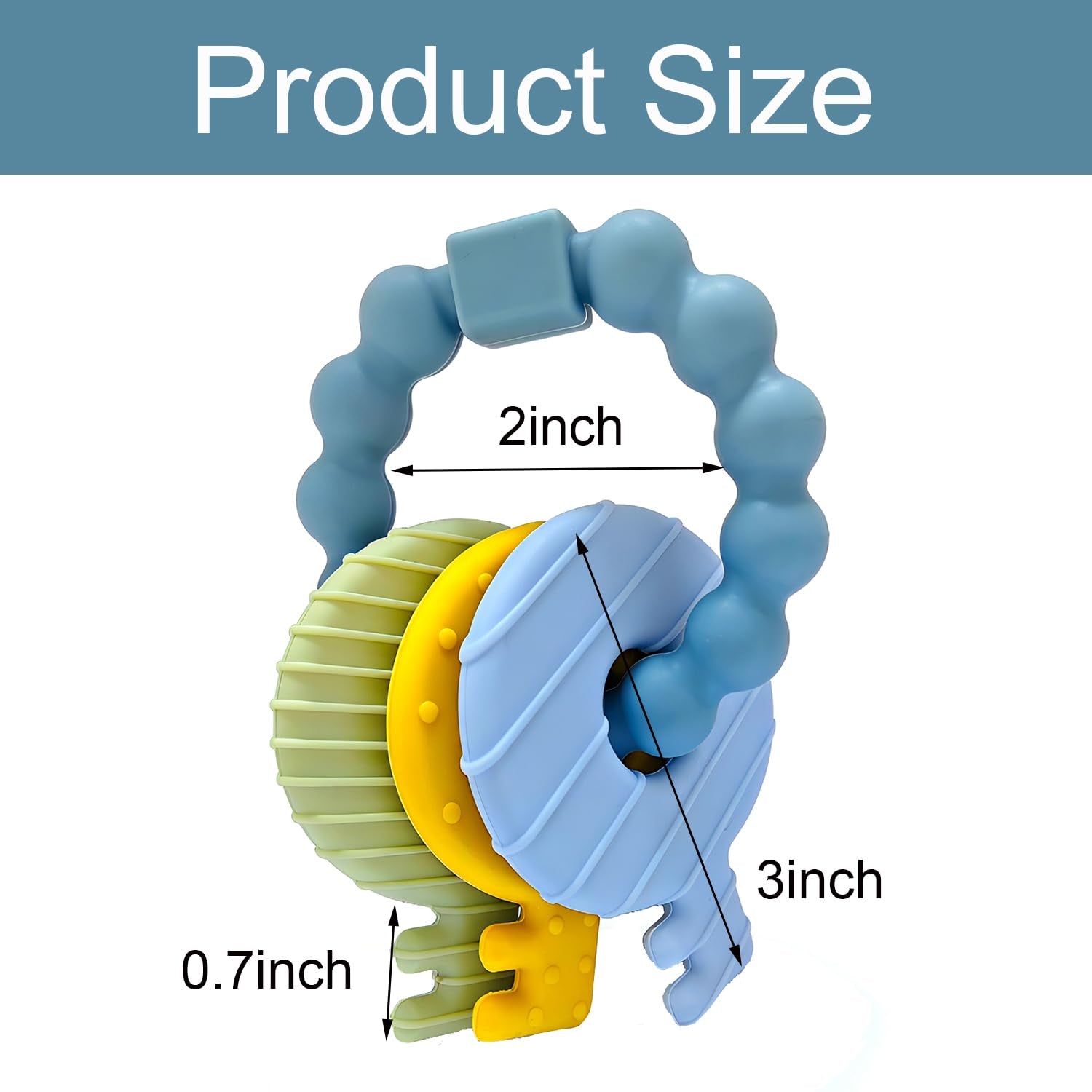 Baby Keys Teether Toys, Silicone Teething Toys for 3-18 Months Infants & Toddlers, Teething Keys for Baby Boys, BPA Free