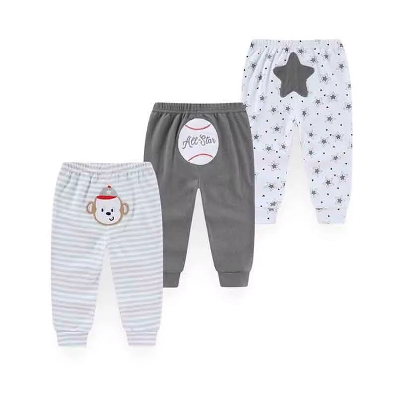Unisex 3 PCS Baby Boy Girl Pants Sets Soft Cotton Infants Bottoms 0-24M Newborn Leggings