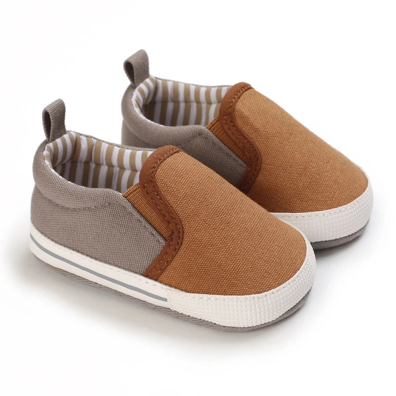 New Baby Boys Casual Canvas Shoes with Cotton Non Slip Soft Sole for Infants and Toddlers the First Walking Shoe for Children