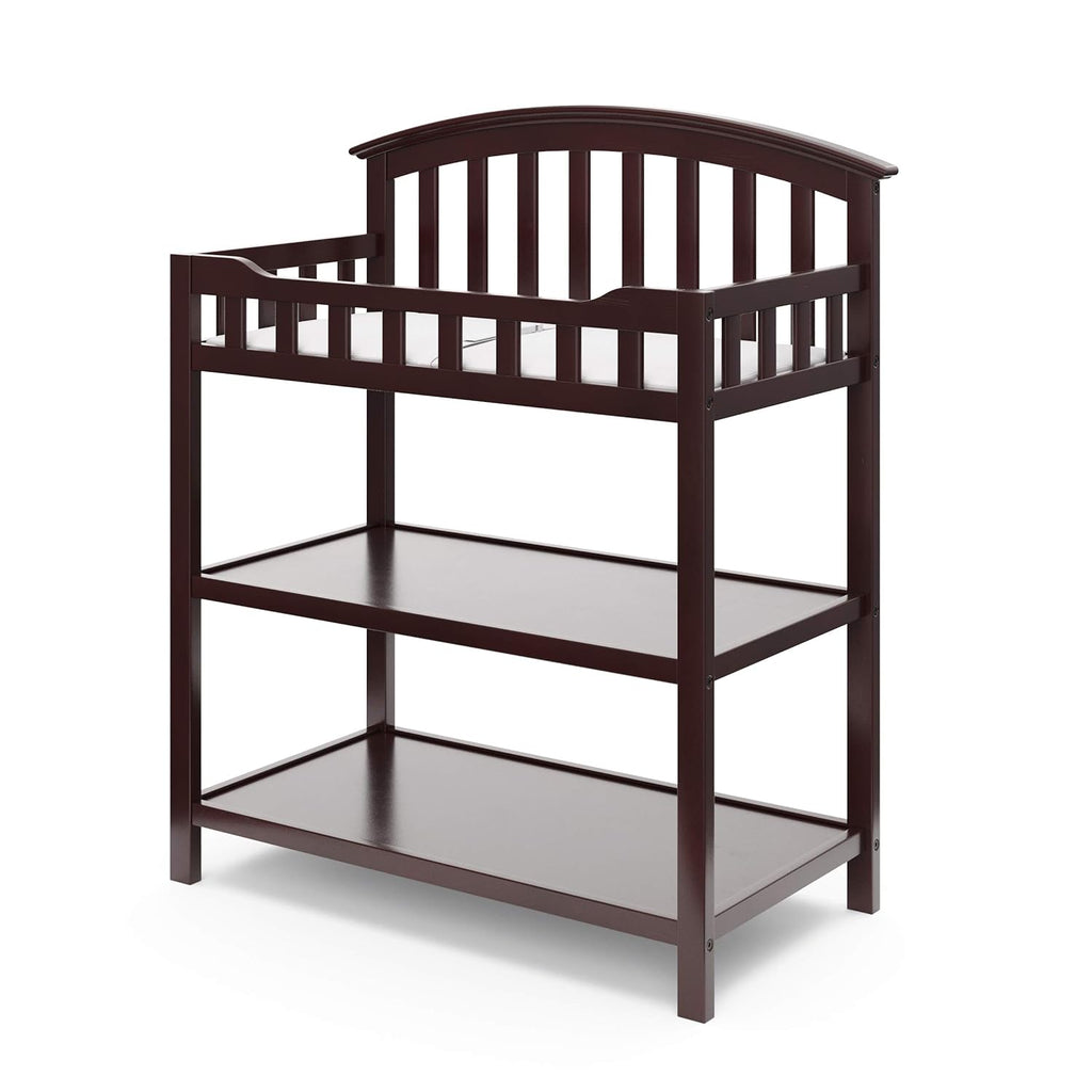Graco Changing Table with Water-Resistant Changing Pad (Espresso) – GREENGUARD Gold Certified, Multi Storage Nursery Changing Table for Infants and Babies