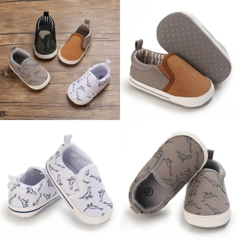 New Baby Boys Casual Canvas Shoes with Cotton Non Slip Soft Sole for Infants and Toddlers the First Walking Shoe for Children