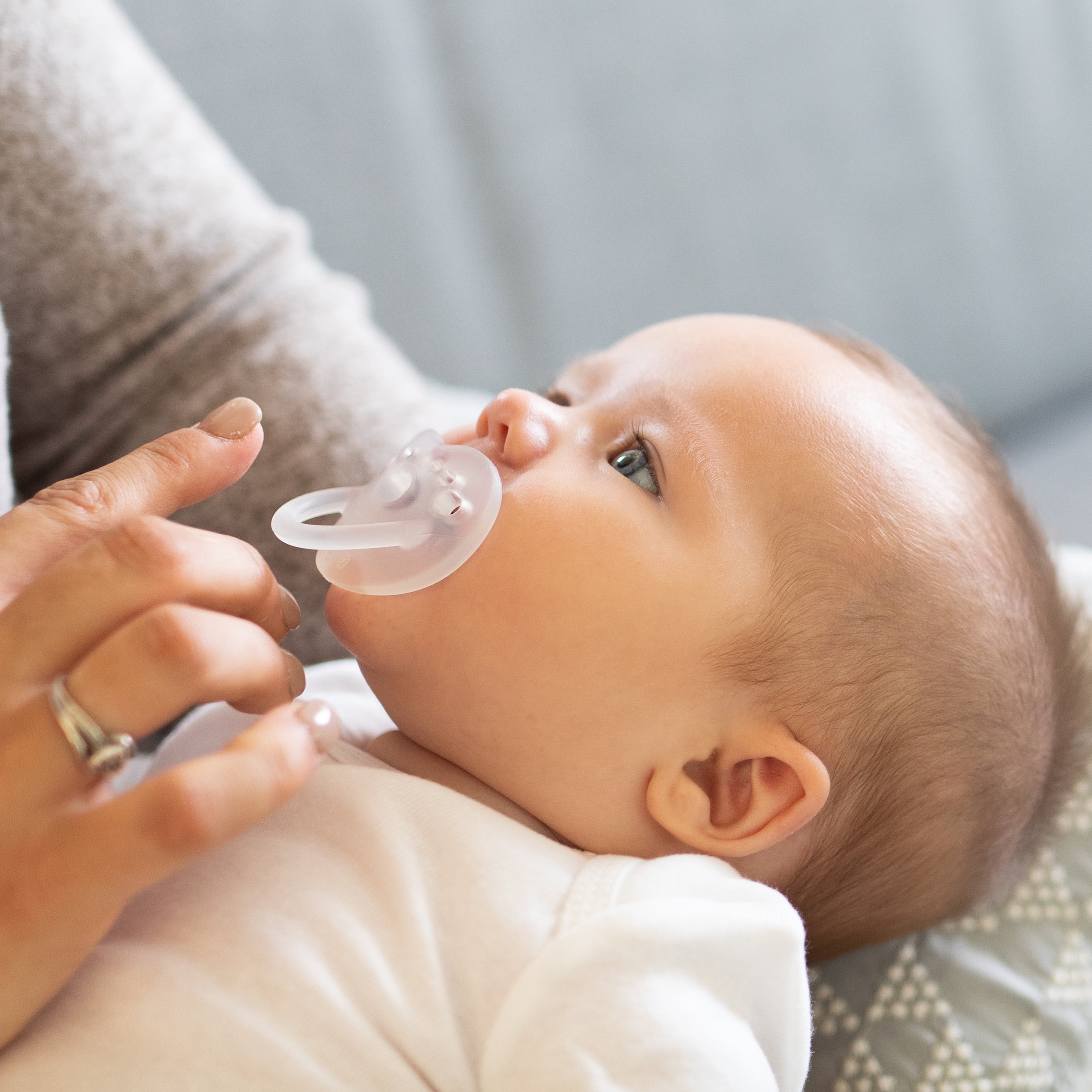 Evenflo Balance + Stage 1 Cylindrical Silicone Baby Pacifiers for Ages 0 Months+, Pack of 6