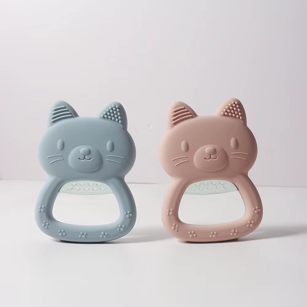 Water Filled Baby Teether –Cat Shape Silicone Teething Toy for Infants, Can Be Cooled in Fridge or Warm
