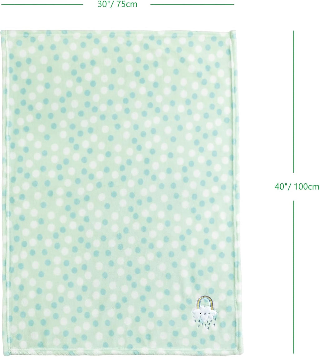 30"X40" Lightweight Fuzzy Fluffy Warm Plush Baby Blanket for Infant Toddler Newborn Unisex Crib Cot Stroller - Green Rainbow Unisex