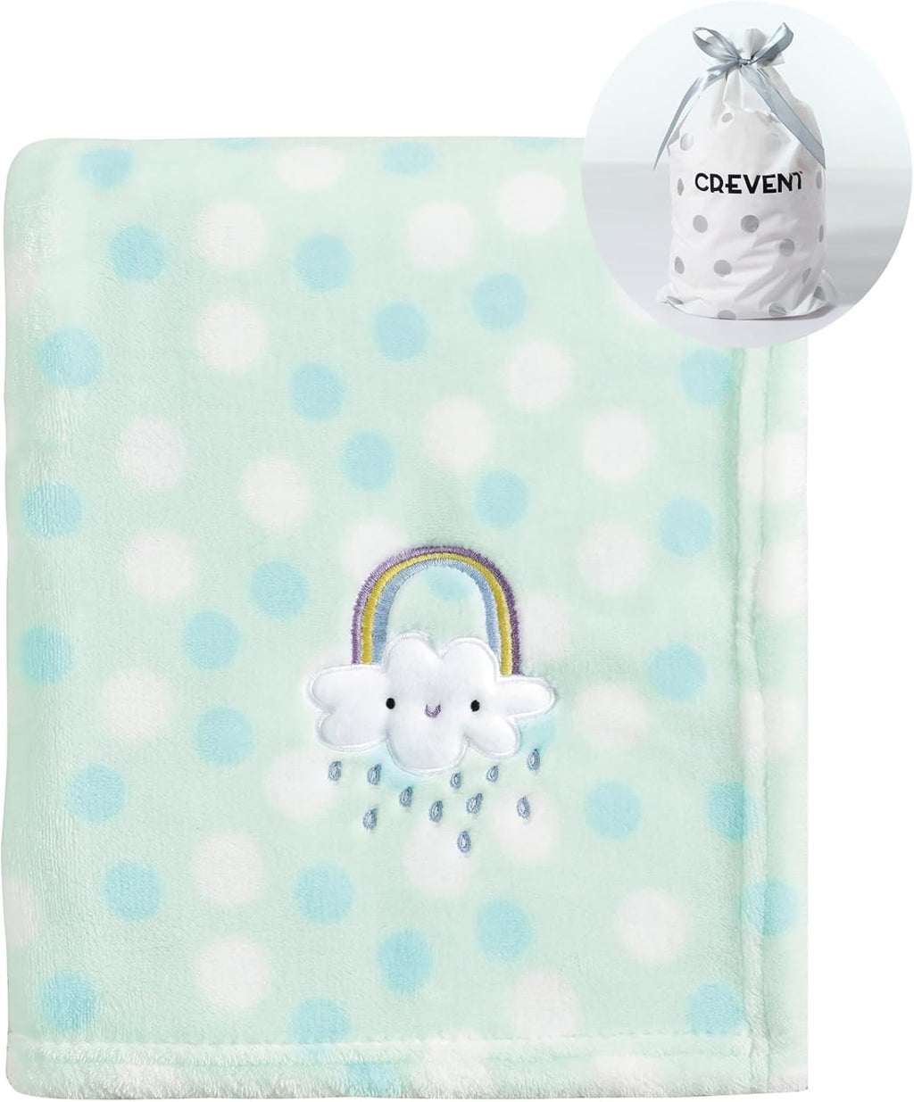 30"X40" Lightweight Fuzzy Fluffy Warm Plush Baby Blanket for Infant Toddler Newborn Unisex Crib Cot Stroller - Green Rainbow Unisex