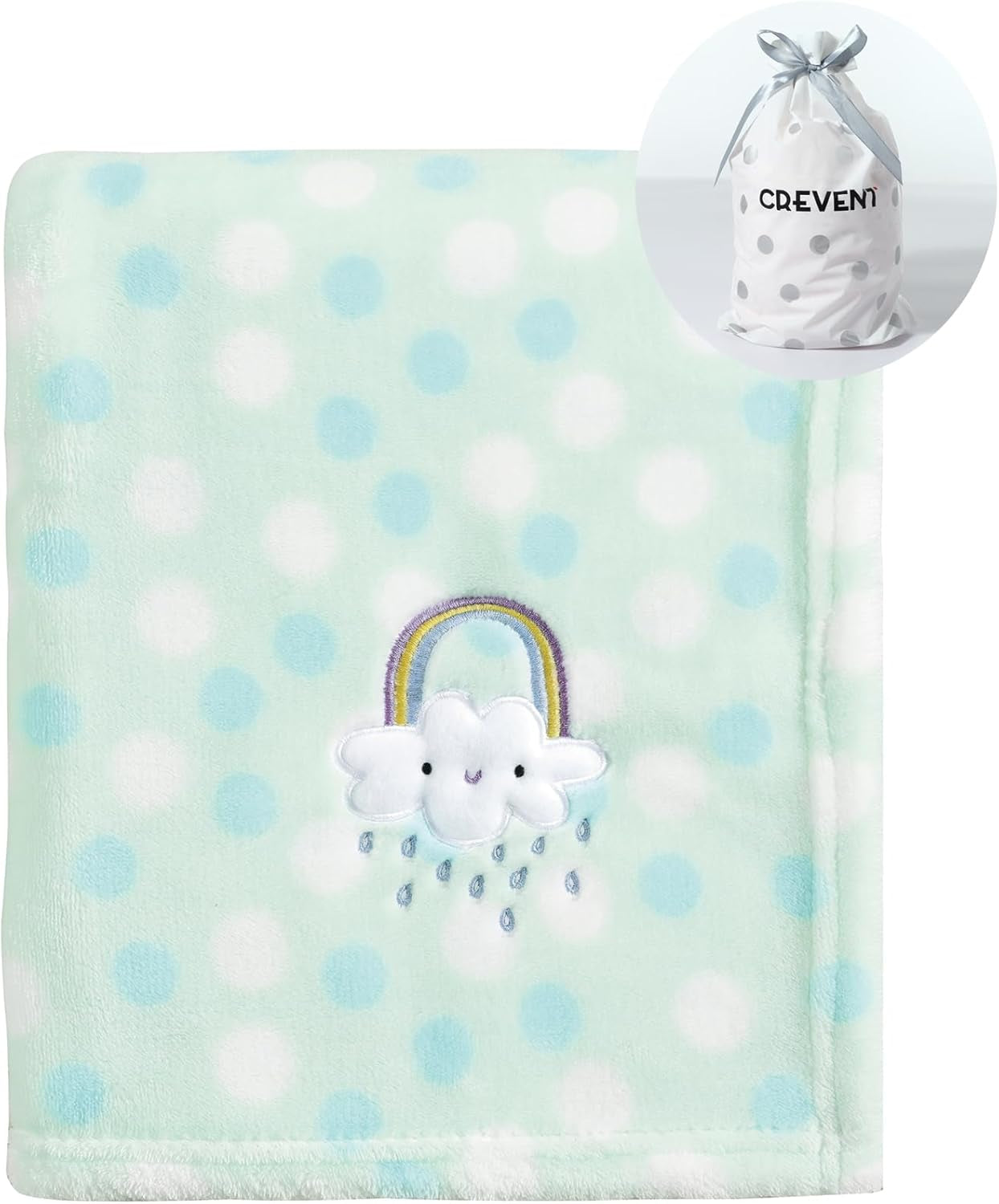 30"X40" Lightweight Fuzzy Fluffy Warm Plush Baby Blanket for Infant Toddler Newborn Unisex Crib Cot Stroller - Green Rainbow Unisex