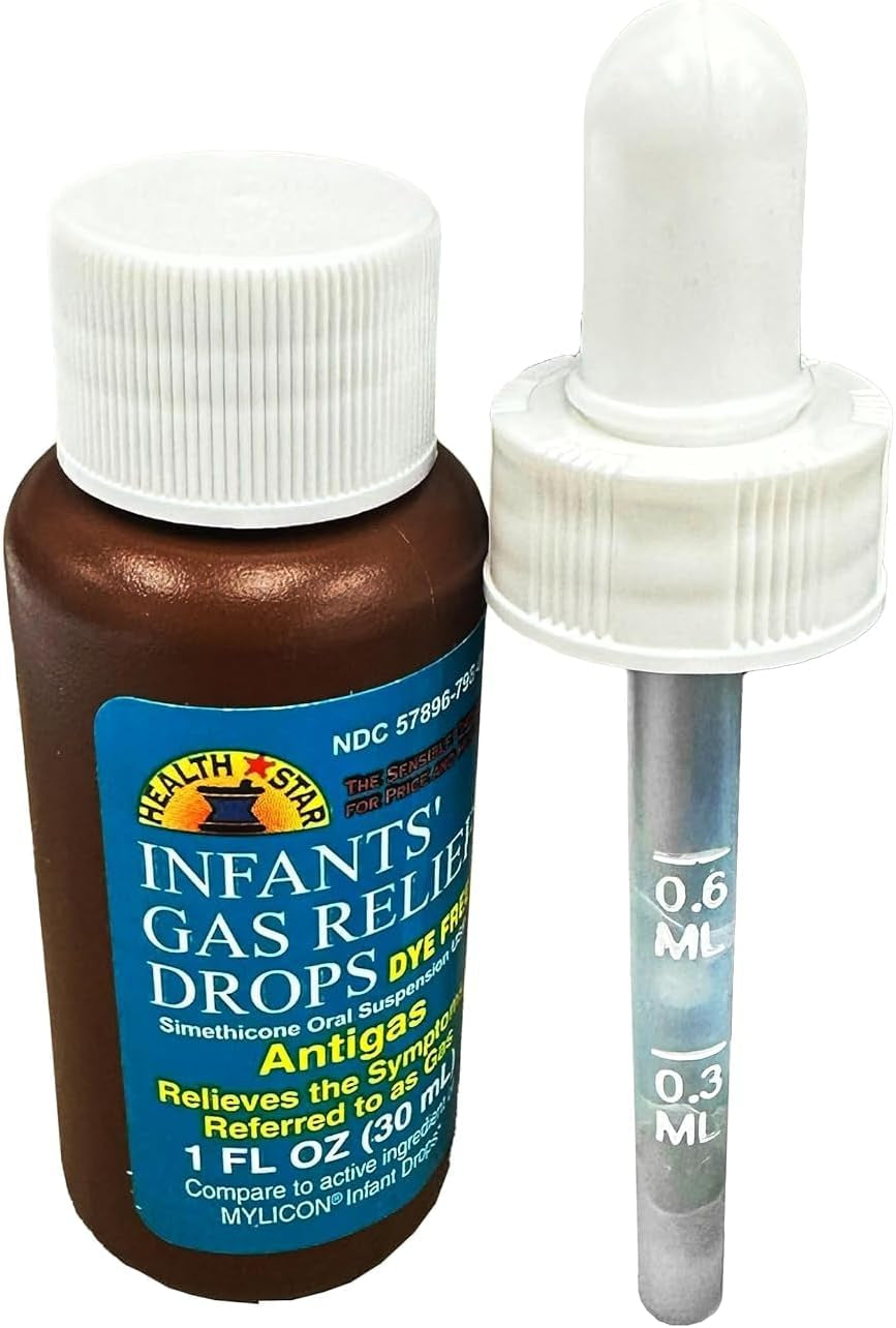 Infants Gas Relief Simethicone Drops for Stomach Discomfort, Safe & Gentle 20Mg Drops, Child Anti-Gas, 1 Fl Oz
