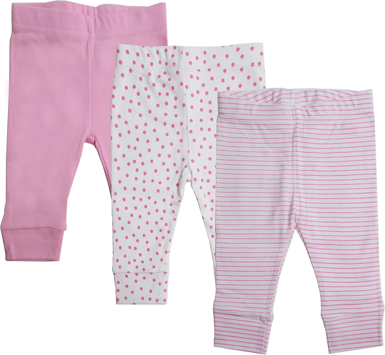 Baby Cotton Pants for Newborns and Infants, Tapered, 3 Pack